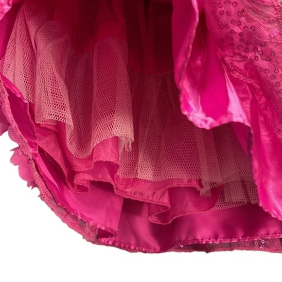 New American‎ Princess Hot Pink Floral Embellished Dress Size 12M - Picture 5 of 6